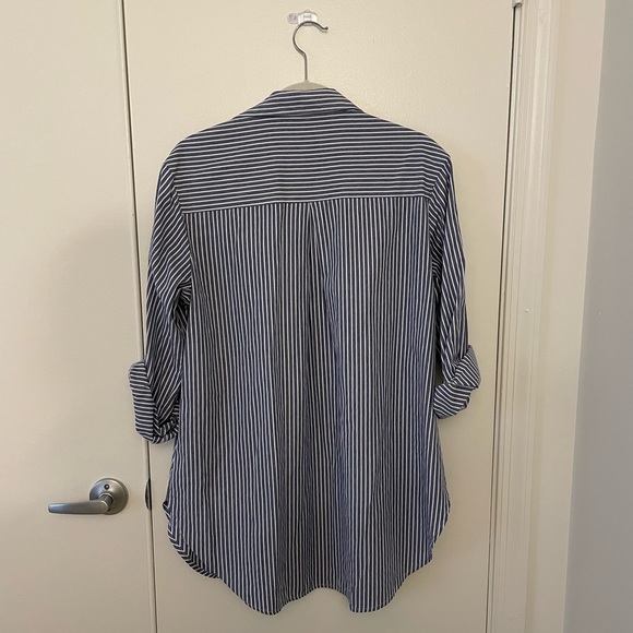 Motel Rocks Blue Striped Long Sleeve Top - Size Small - Picture 4 of 5